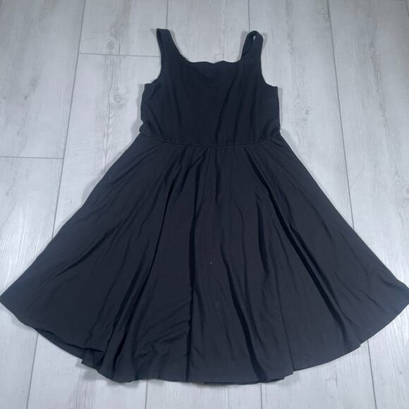 Quince Womens Large Tencel Jersey Fit & Flare Dress Black Basic Sleeveless - Picture 4 of 13